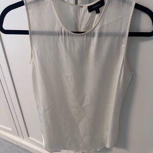 Theory Women's Sleeveless Silk Shell Top - Cream
